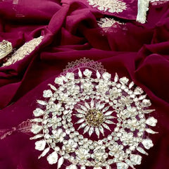 Pure Chifon mandana Kacchi patti Saree Saree