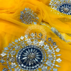 Pure Chifon mandana Kacchi patti Saree Saree