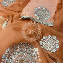 Pure Chifon mandana Kacchi patti Saree Saree