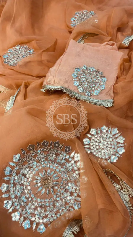 Pure Chifon mandana Kacchi patti Saree Saree
