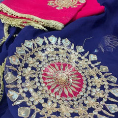 Pure Chifon mandana Kacchi patti Saree Saree