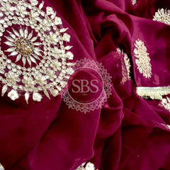 Pure Chifon mandana Kacchi patti Saree Saree