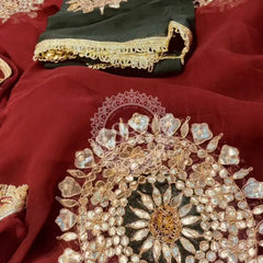 Pure Chifon mandana Kacchi patti Saree Saree