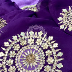Pure Chifon mandana Kacchi patti Saree Saree