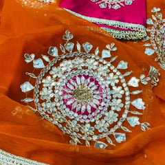 Pure Chifon mandana Kacchi patti Saree Saree