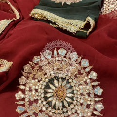Pure Chifon mandana Kacchi patti Saree Saree