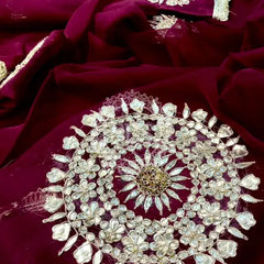 Pure Chifon mandana Kacchi patti Saree Saree