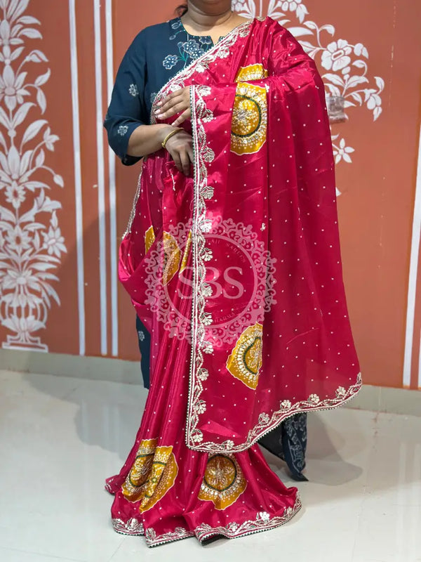 PURE CHINON GOTA PATTI SAREE