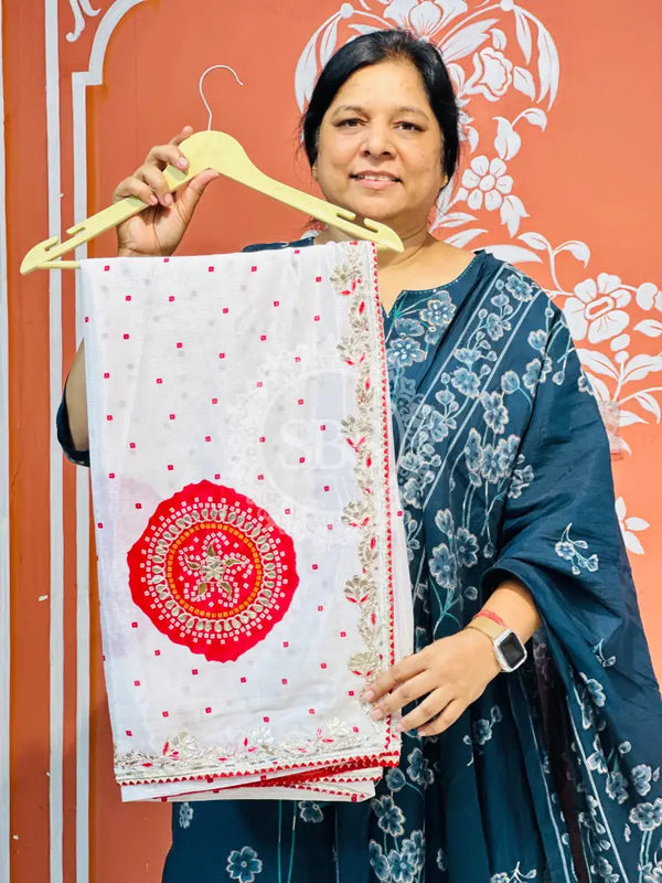 PURE CHINON GOTA PATTI SAREE