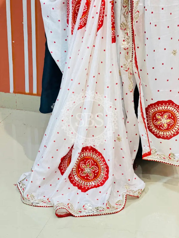 PURE CHINON GOTA PATTI SAREE