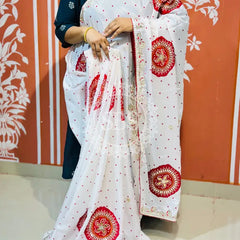 PURE CHINON GOTA PATTI SAREE