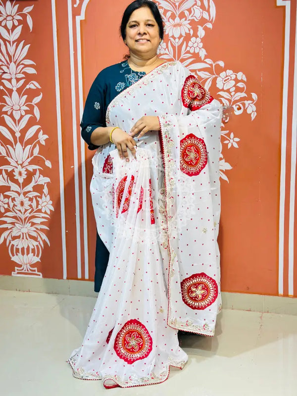 PURE CHINON GOTA PATTI SAREE