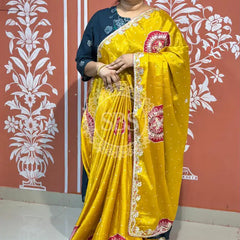 PURE CHINON GOTA PATTI SAREE
