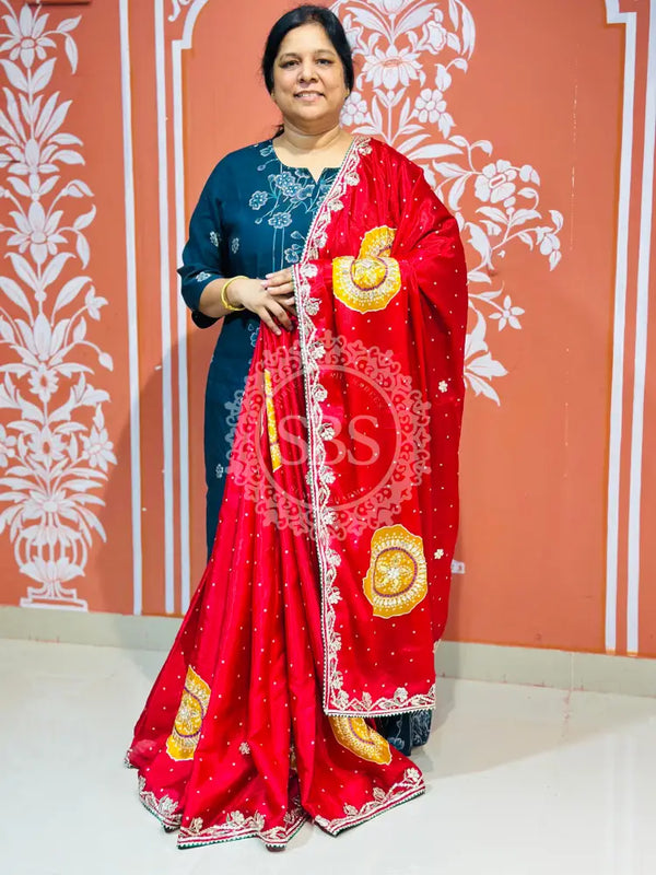 PURE CHINON GOTA PATTI SAREE