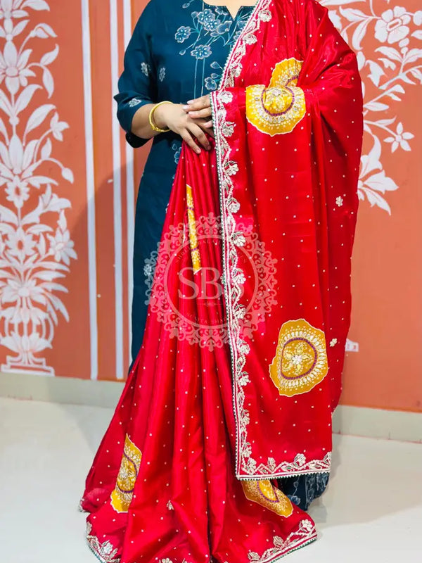 PURE CHINON GOTA PATTI SAREE