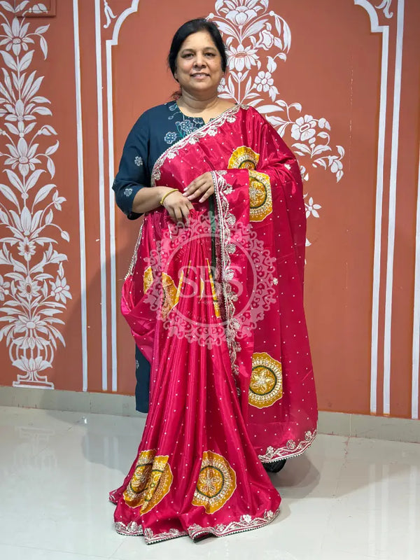 PURE CHINON GOTA PATTI SAREE