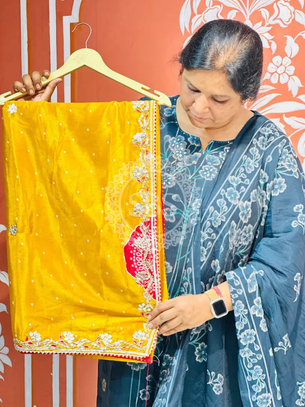 PURE CHINON GOTA PATTI SAREE