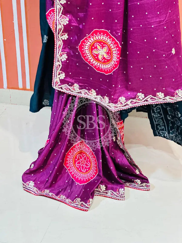 PURE CHINON GOTA PATTI SAREE