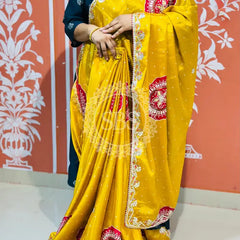 PURE CHINON GOTA PATTI SAREE