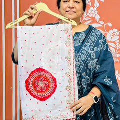 PURE CHINON GOTA PATTI SAREE White