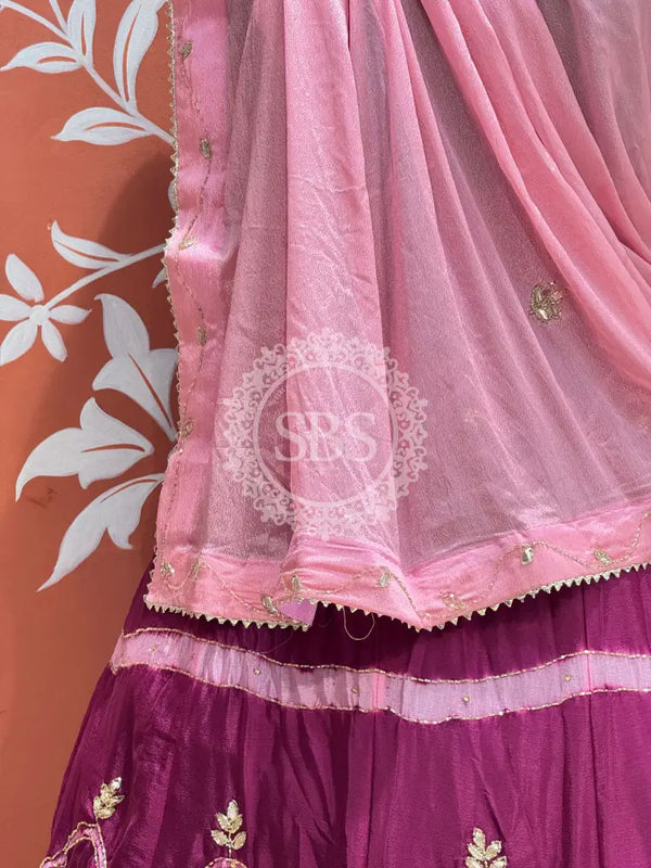 PURE CHINON HANDWORK GOTA PATTI LEHENGA
