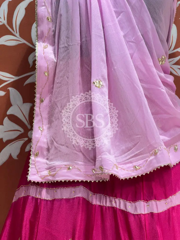 PURE CHINON HANDWORK GOTA PATTI LEHENGA