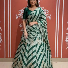 Pure Chinon leheriya lehenga with gota patti work