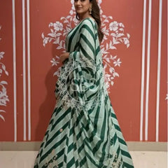 Pure Chinon leheriya lehenga with gota patti work