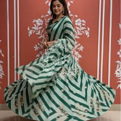 Pure Chinon leheriya lehenga with gota patti work