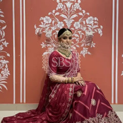 Pure Chinon Leheriya Lehenga with Gota Patti work with Bhandej Dupatta