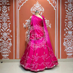 PURE CHINON SHADED BANDHEJ LEHENGA