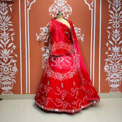 PURE CHINON SHADED BANDHEJ LEHENGA