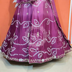 PURE CHINON SHADED BANDHEJ LEHENGA
