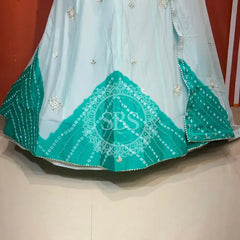PURE CHINON SHIBORI BANDHEJ LEHENGA