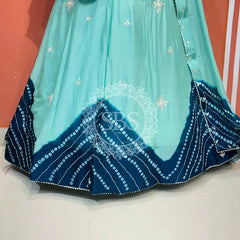 PURE CHINON SHIBORI BANDHEJ LEHENGA