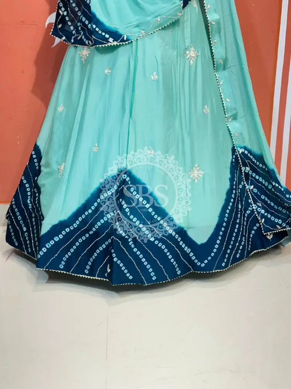 PURE CHINON SHIBORI BANDHEJ LEHENGA