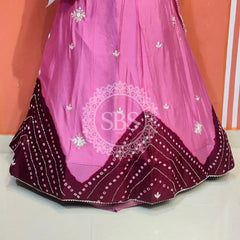 PURE CHINON SHIBORI BANDHEJ LEHENGA