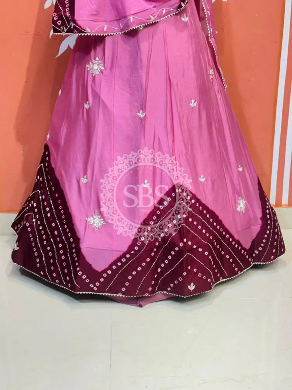 PURE CHINON SHIBORI BANDHEJ LEHENGA