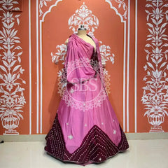 PURE CHINON SHIBORI BANDHEJ LEHENGA