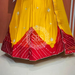 PURE CHINON SHIBORI BANDHEJ LEHENGA
