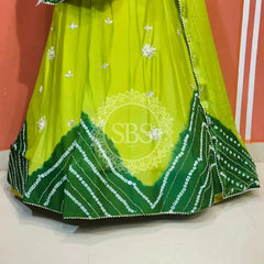 PURE CHINON SHIBORI BANDHEJ LEHENGA