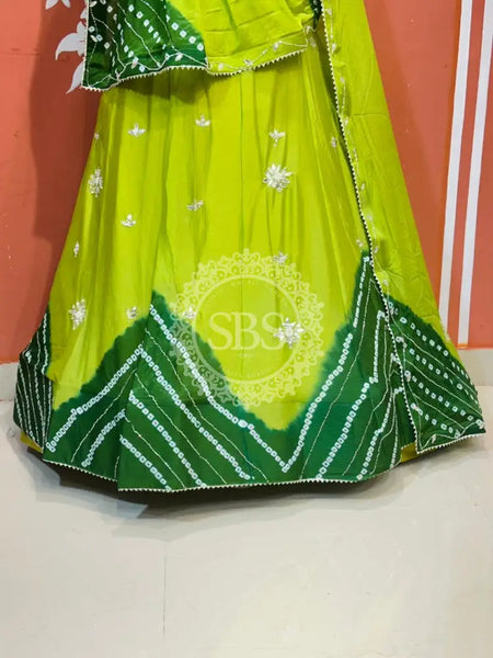 PURE CHINON SHIBORI BANDHEJ LEHENGA