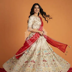 Pure Cosmos Floral Embroidery Lehenga