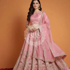 Pure Cosmos Floral Embroidery Lehenga