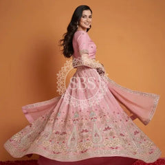 Pure Cosmos Floral Embroidery Lehenga