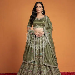 Pure Cosmos Floral Embroidery Lehenga