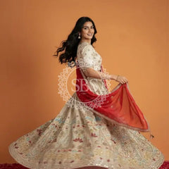 Pure Cosmos Floral Embroidery Lehenga