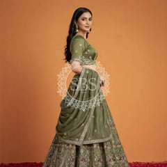 Pure Cosmos Floral Embroidery Lehenga