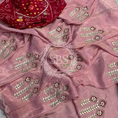 PURE COSMOS SILK SAREE Pink / Free Size