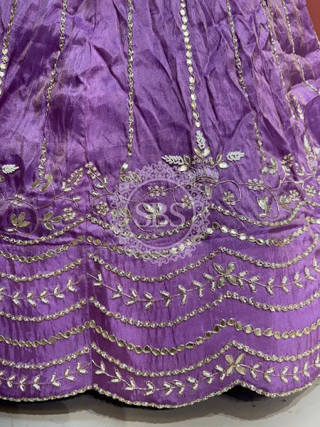 PURE COSMOS TISSUE HANDWORK GOTA PATTI LEHENGA